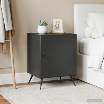 vidaXL Bedside Cabinet 2 pcs Black 43 x 34.5 x 50 cm Engineered Wood