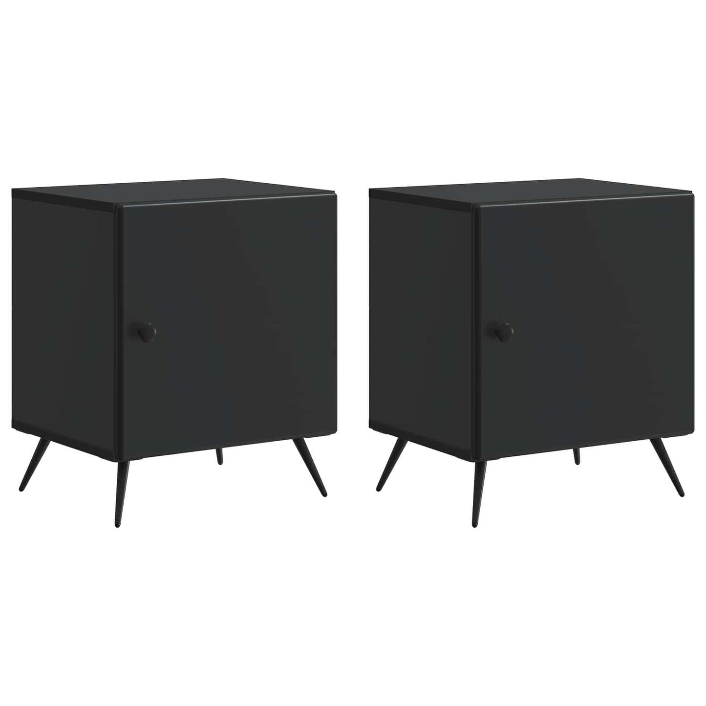 vidaXL Bedside Cabinet 2 pcs Black 43 x 34.5 x 50 cm Engineered Wood