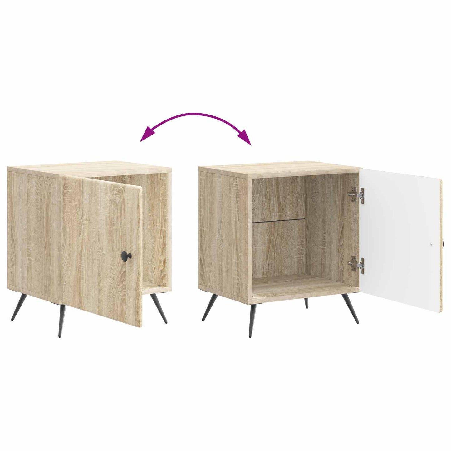 vidaXL Bedside Cabinet Sonoma Oak 43 x 34.5 x 50 cm Engineered Wood