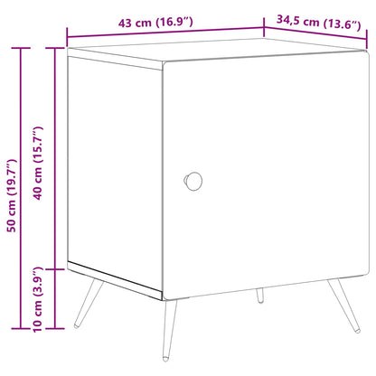 vidaXL Bedside Cabinet Sonoma Oak 43 x 34.5 x 50 cm Engineered Wood