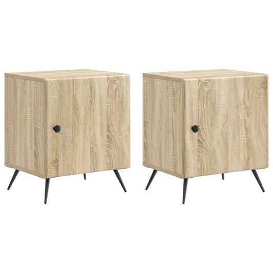 vidaXL Bedside Cabinet 2 pcs Sonoma Oak 43 x 34.5 x 50 cm