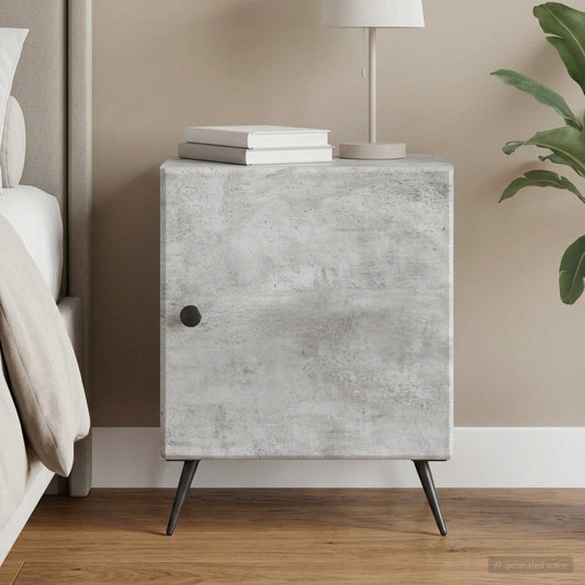 vidaXL Bedside Cabinet Concrete Grey 43 x 34.5 x 50 cm Engineered Wood