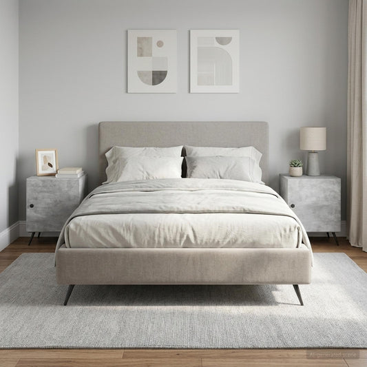 vidaXL Bedside Cabinet 2 pcs Concrete Grey 43 x 34.5 x 50 cm
