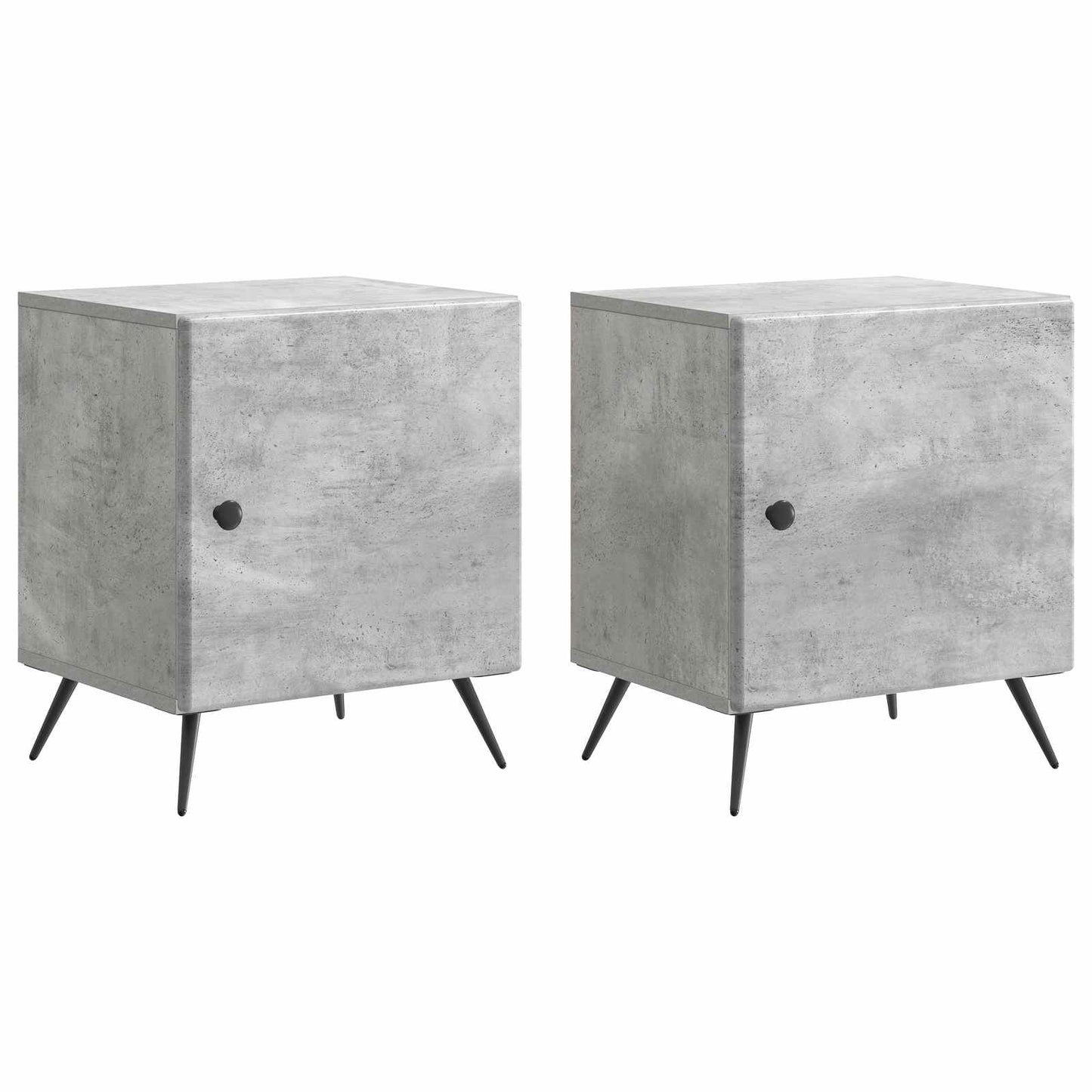 vidaXL Bedside Cabinet 2 pcs Concrete Grey 43 x 34.5 x 50 cm