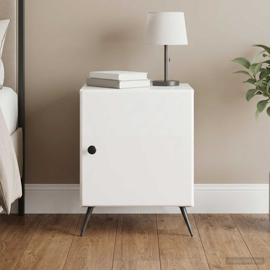 vidaXL Bedside Cabinet High Gloss White 43 x 34.5 x 50 cm