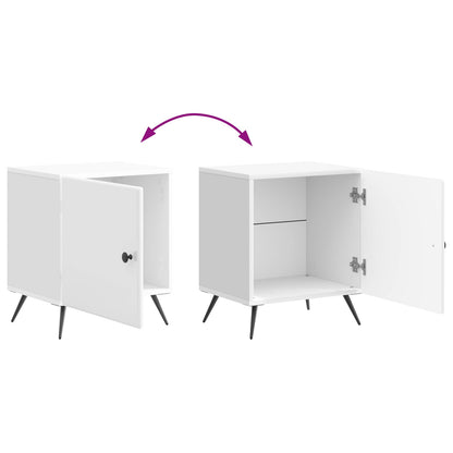 vidaXL Bedside Cabinet High Gloss White 43 x 34.5 x 50 cm