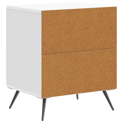 vidaXL Bedside Cabinet 2 pcs High Gloss White 43 x 34.5 x 50 cm