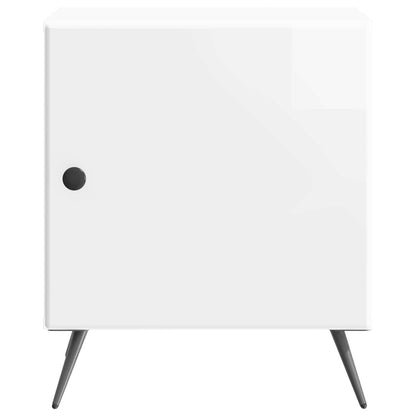 vidaXL Bedside Cabinet 2 pcs High Gloss White 43 x 34.5 x 50 cm