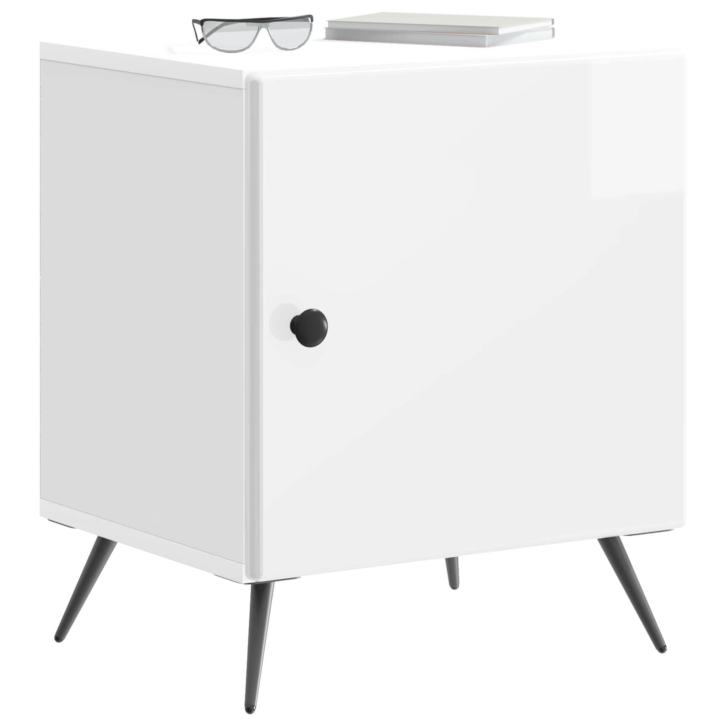 vidaXL Bedside Cabinet 2 pcs High Gloss White 43 x 34.5 x 50 cm