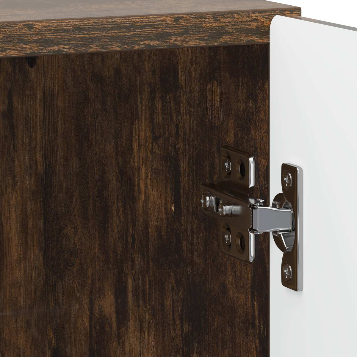 vidaXL Bedside Cabinet Smoked Oak 43 x 34.5 x 50 cm Engineered Wood