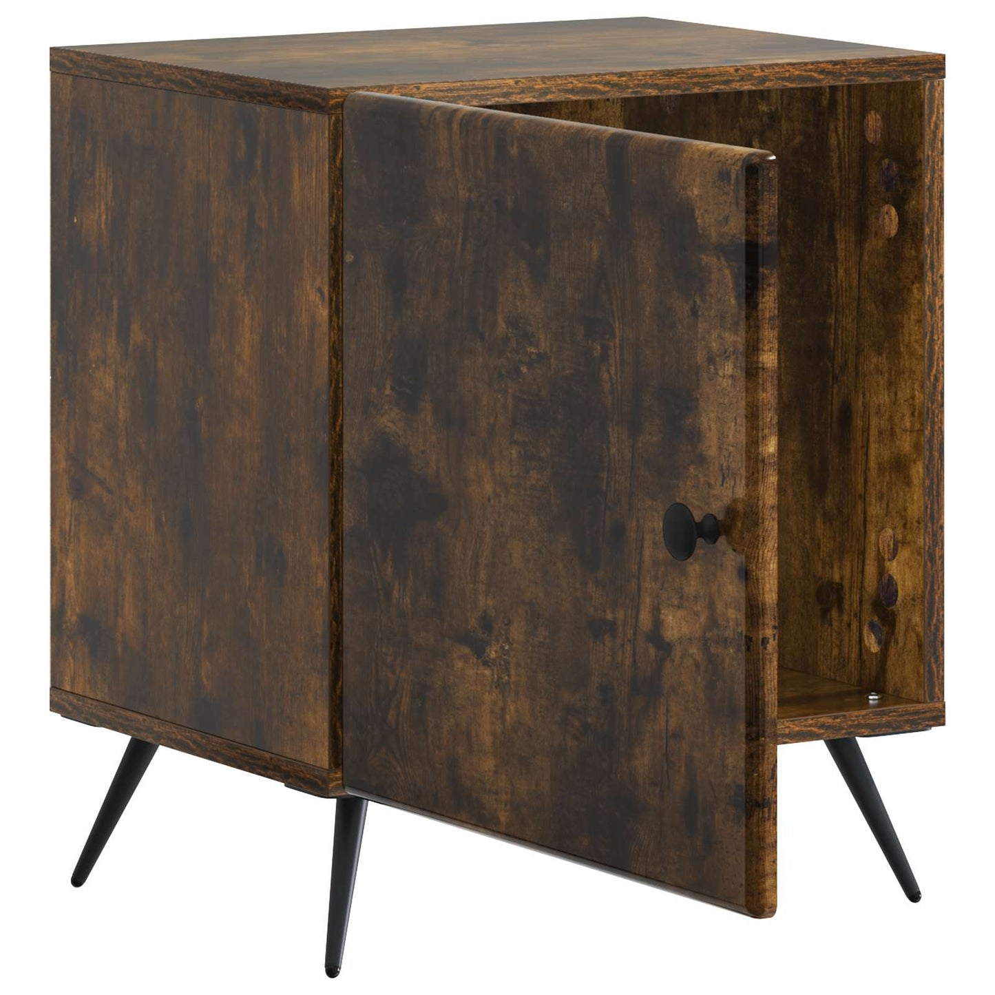 vidaXL Bedside Cabinet Smoked Oak 43 x 34.5 x 50 cm Engineered Wood