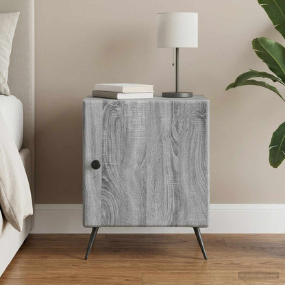 vidaXL Bedside Cabinet Grey Sonoma 43 x 34.5 x 50 cm Engineered Wood