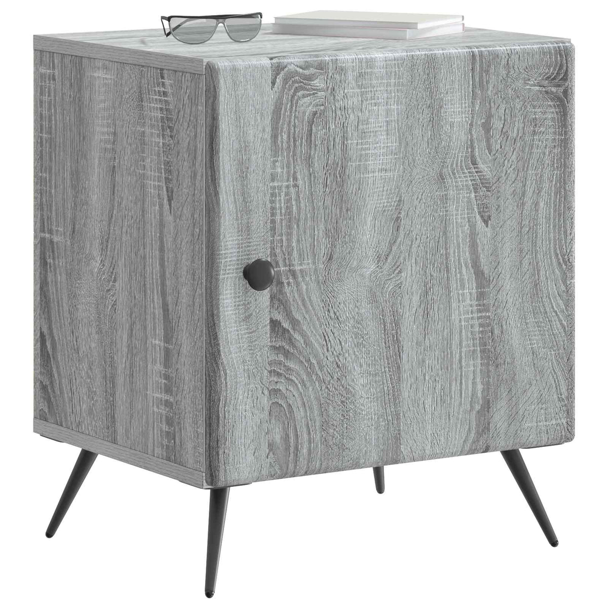 vidaXL Bedside Cabinet Grey Sonoma 43 x 34.5 x 50 cm Engineered Wood