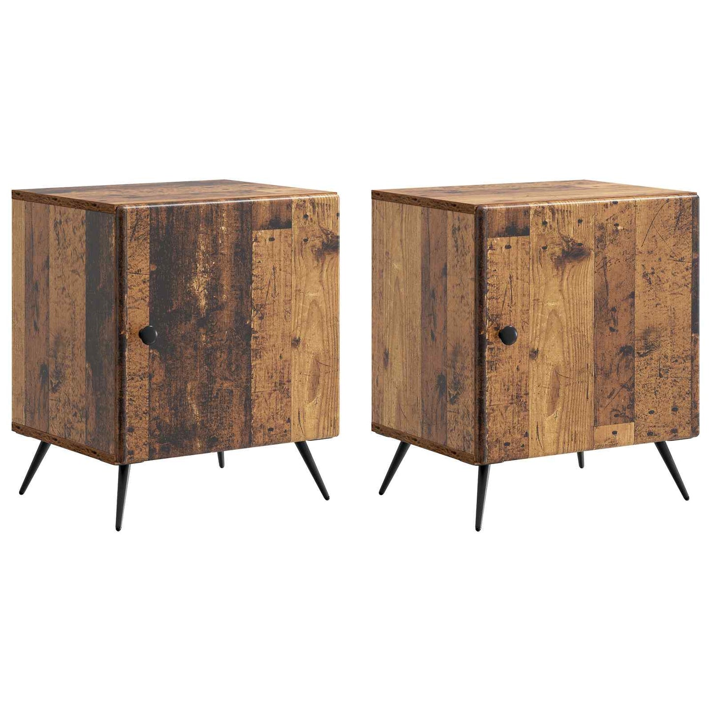 vidaXL Bedside Cabinet 2 pcs Old Wood 43 x 34.5 x 50 cm