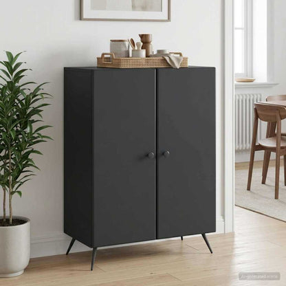 vidaXL Sideboard Black 66 x 34.5 x 90 cm Engineered Wood
