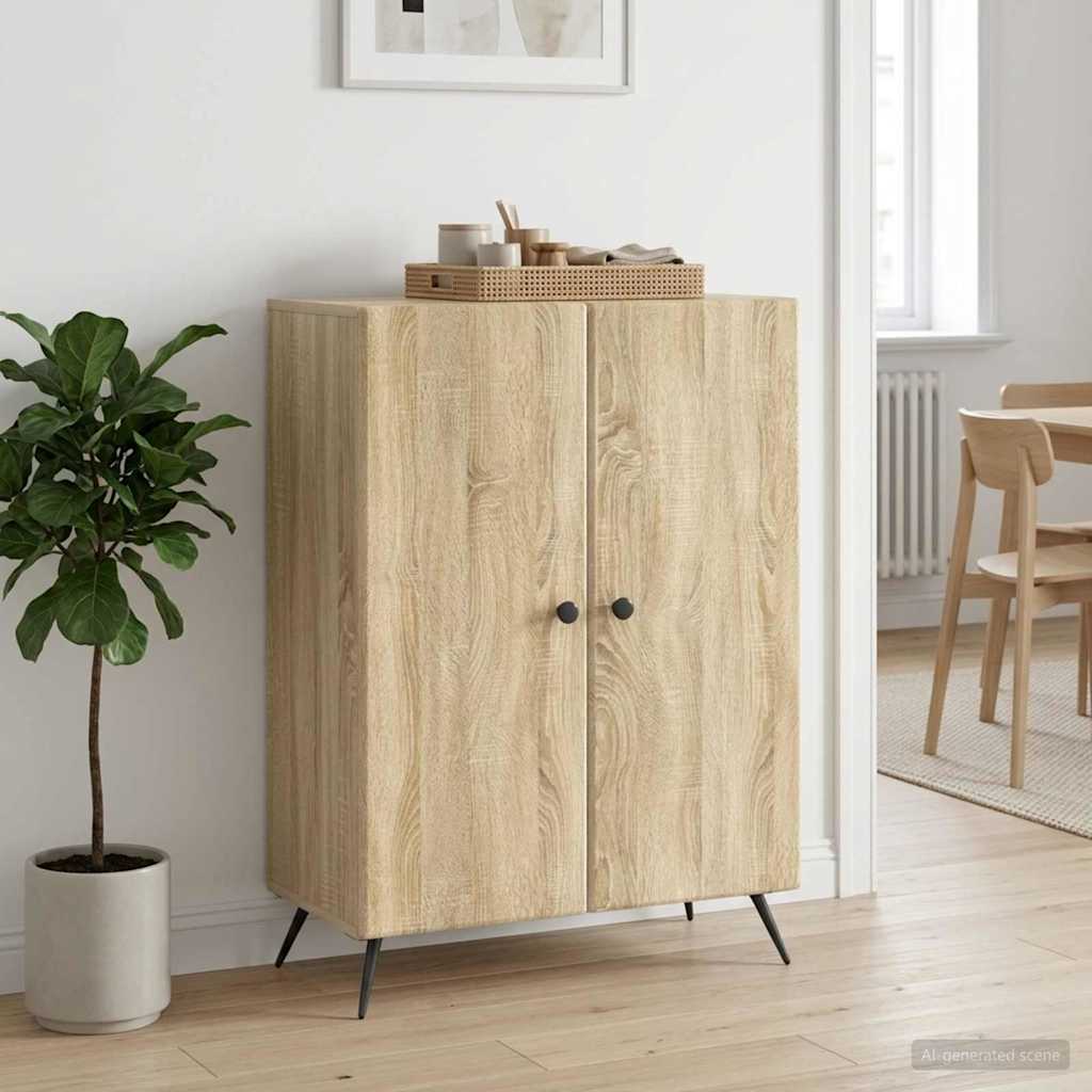 vidaXL Sideboard Sonoma Oak 66 x 34.5 x 90 cm Engineered Wood