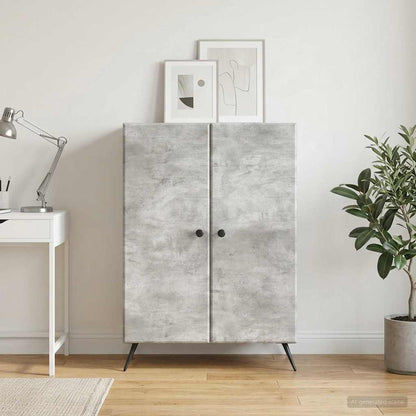 vidaXL Sideboard Concrete Grey 66 x 34.5 x 90 cm Engineered Wood