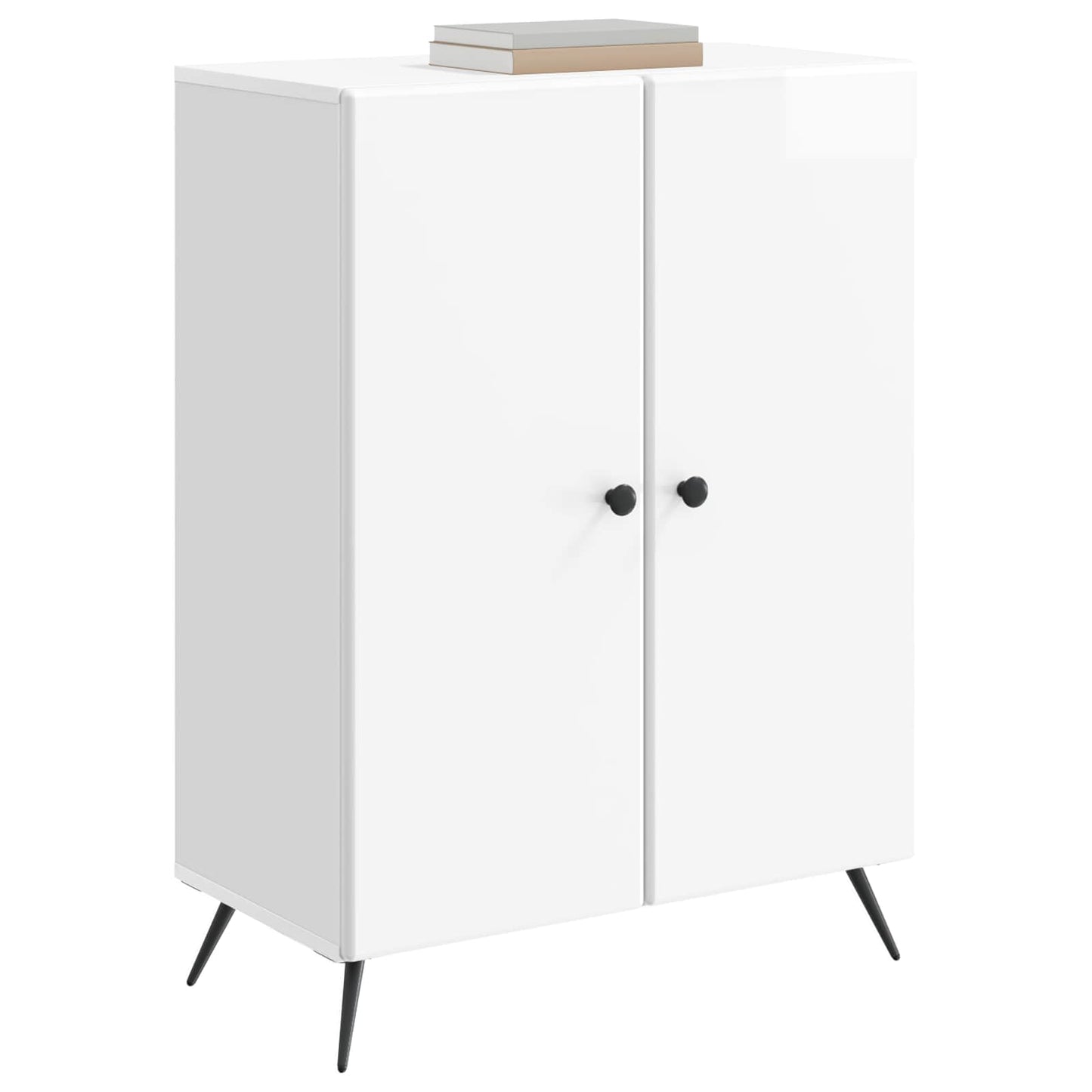 vidaXL Sideboard High Gloss White 66 x 34.5 x 90 cm Engineered Wood