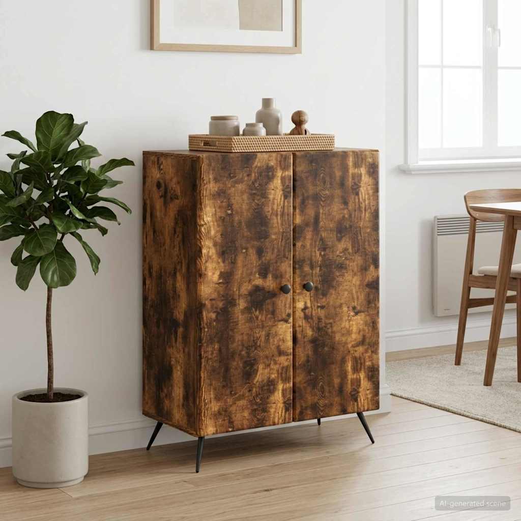 vidaXL Sideboard Smoked Oak 66 x 34.5 x 90 cm Engineered Wood