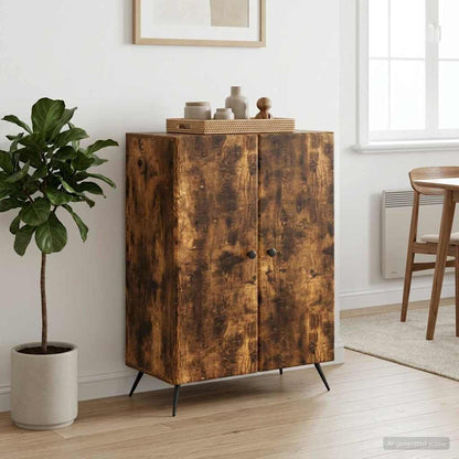 vidaXL Sideboard Smoked Oak 66 x 34.5 x 90 cm Engineered Wood