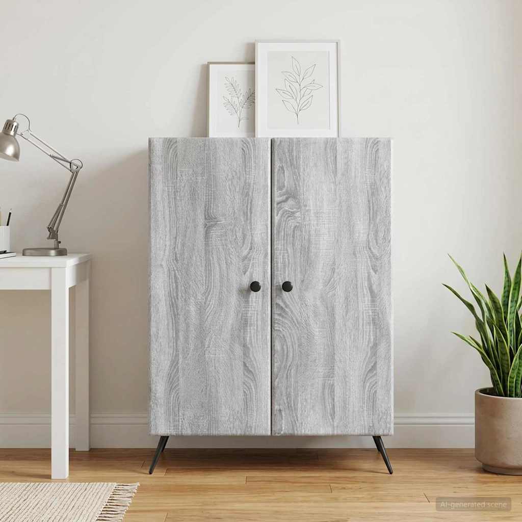 vidaXL Sideboard Grey Sonoma 66 x 34.5 x 90 cm Engineered Wood