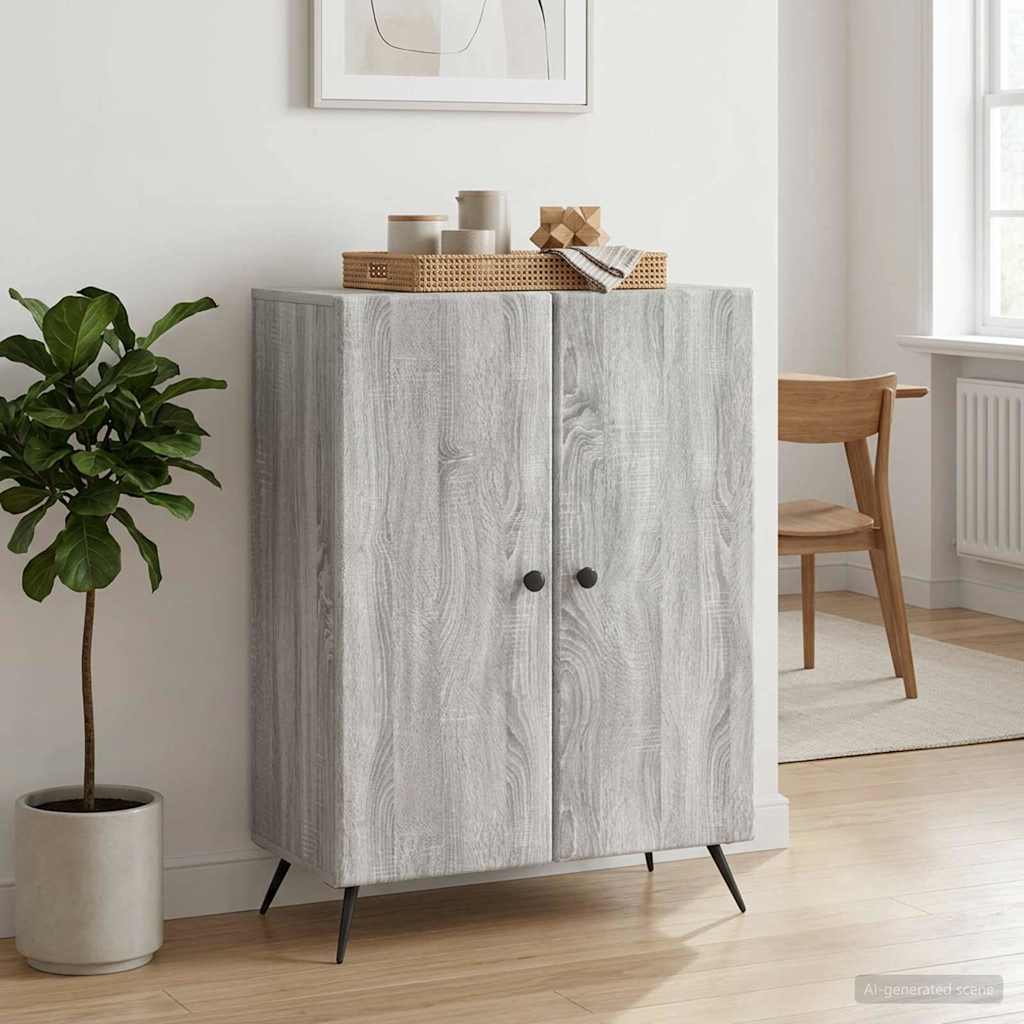vidaXL Sideboard Grey Sonoma 66 x 34.5 x 90 cm Engineered Wood
