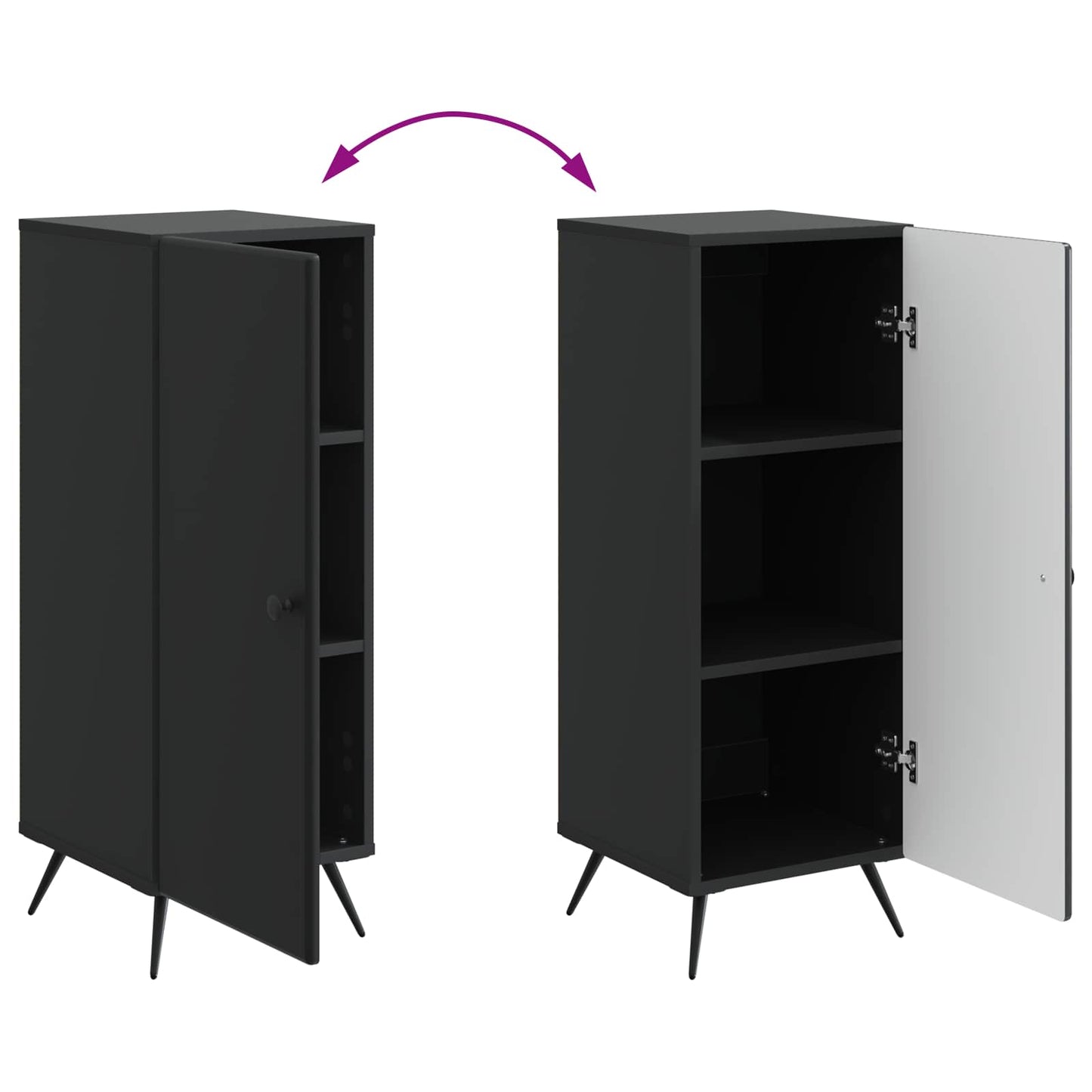 vidaXL Sideboard Black 33 x 34.5 x 90 cm Engineered Wood