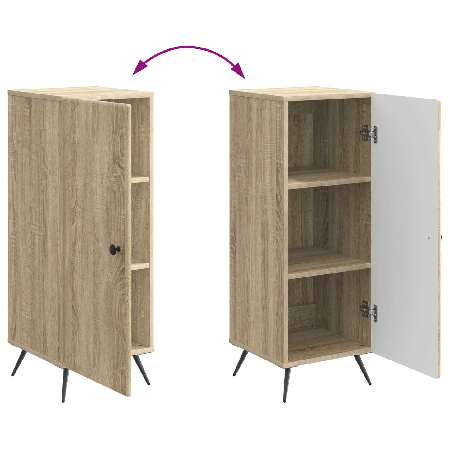 vidaXL Sideboard Sonoma Oak 33 x 34.5 x 90 cm Engineered Wood