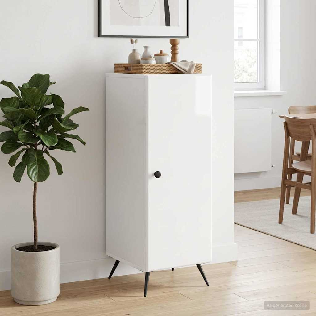vidaXL Sideboard High Gloss White 33 x 34.5 x 90 cm Engineered Wood