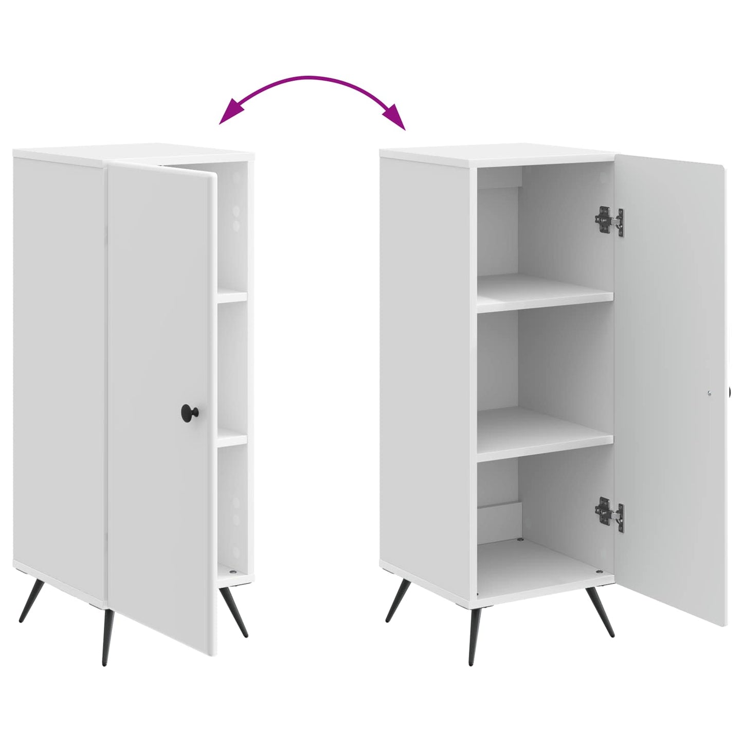 vidaXL Sideboard High Gloss White 33 x 34.5 x 90 cm Engineered Wood