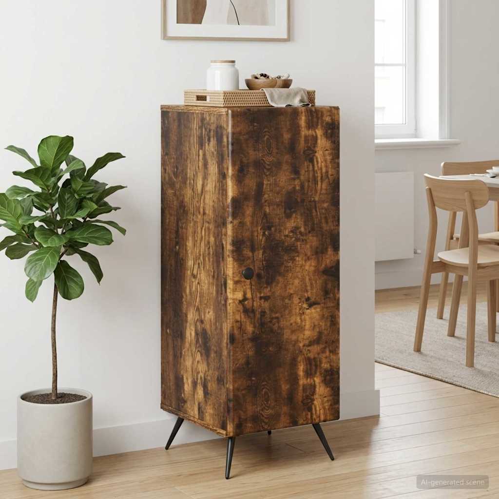 vidaXL Sideboard Smoked Oak 33 x 34.5 x 90 cm Engineered Wood
