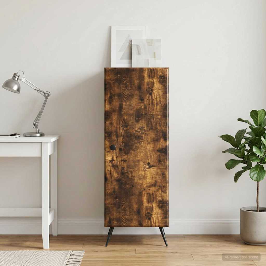 vidaXL Sideboard Smoked Oak 33 x 34.5 x 90 cm Engineered Wood
