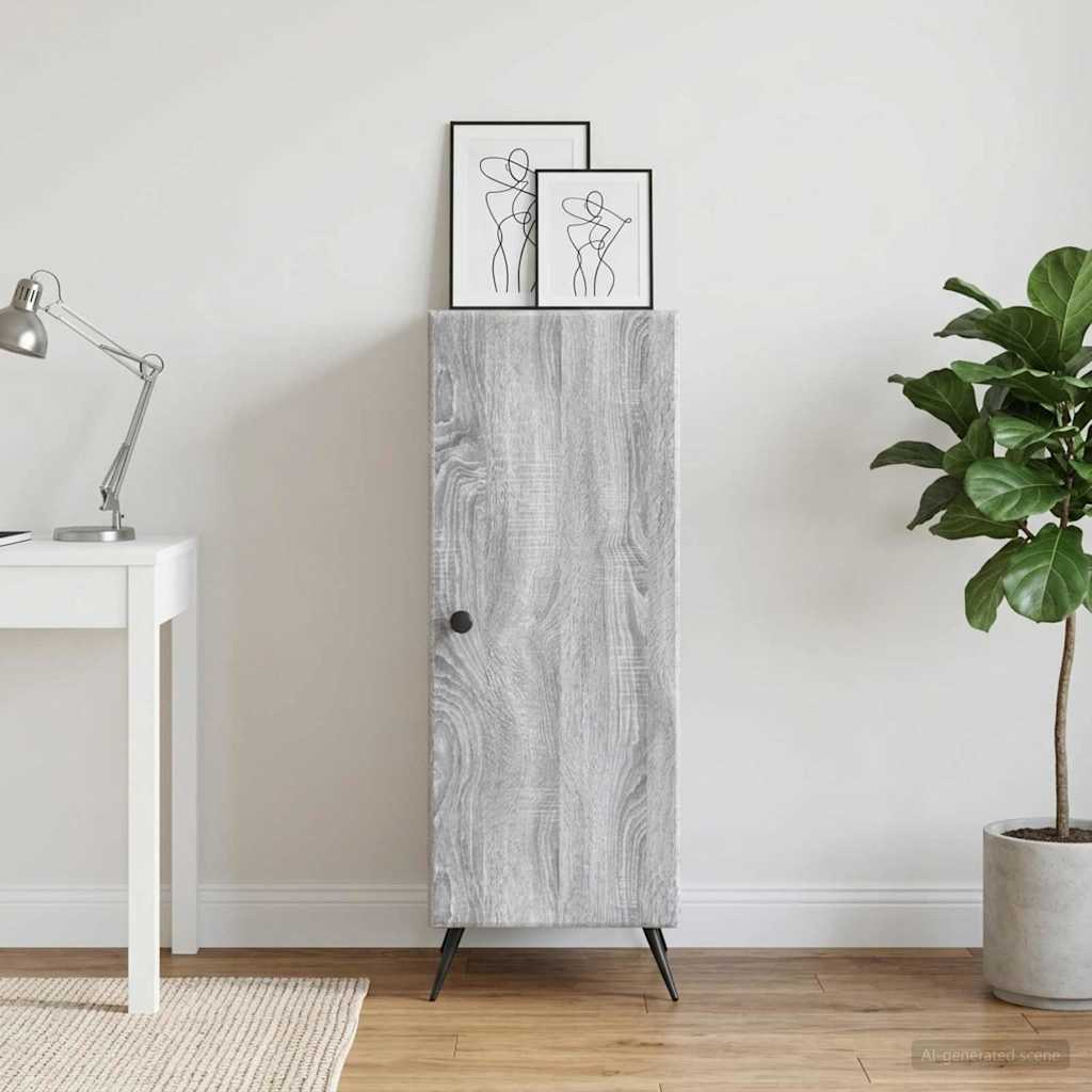 vidaXL Sideboard Grey Sonoma 33 x 34.5 x 90 cm Engineered Wood