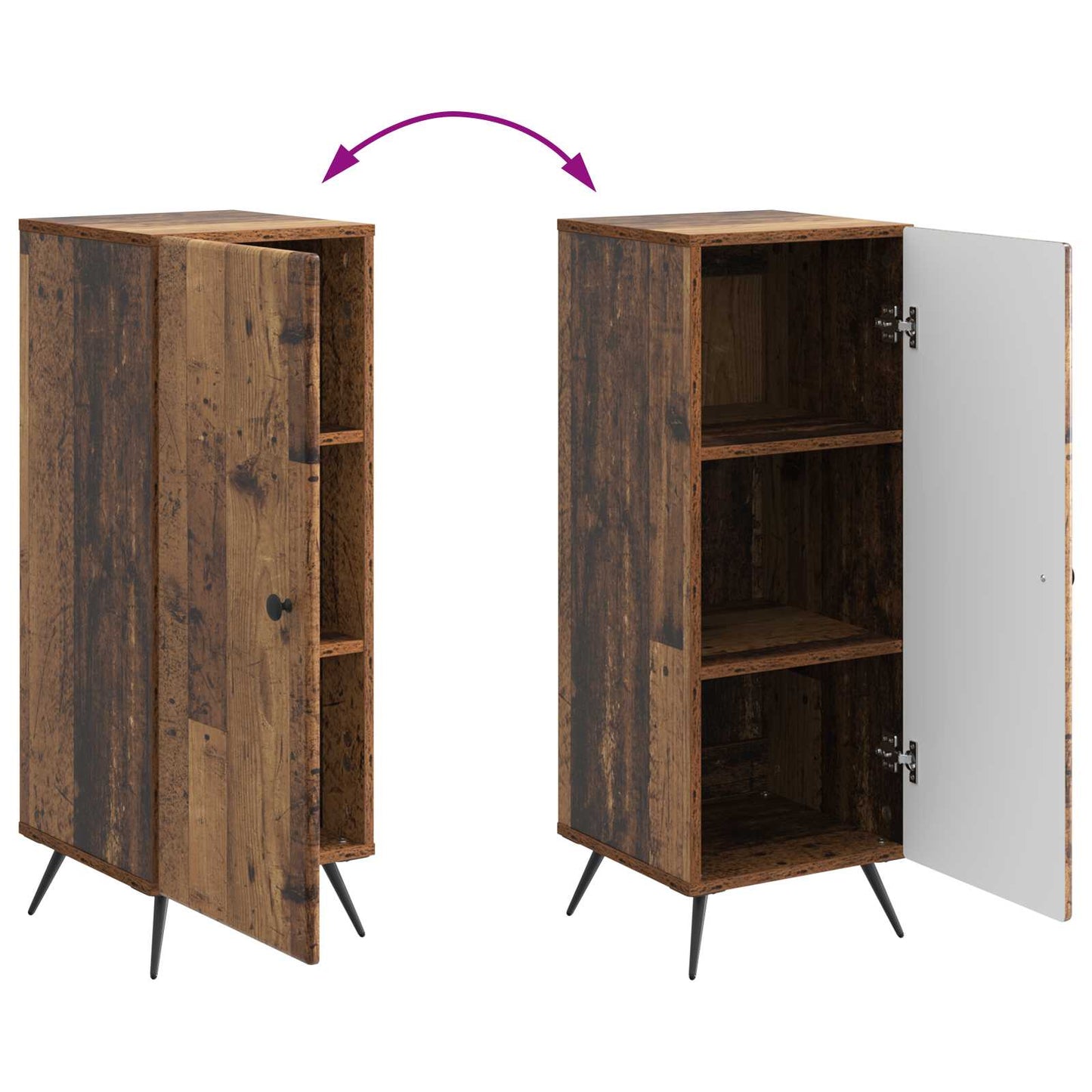 vidaXL Sideboard Old Wood 33 x 34.5 x 90 cm Engineered Wood