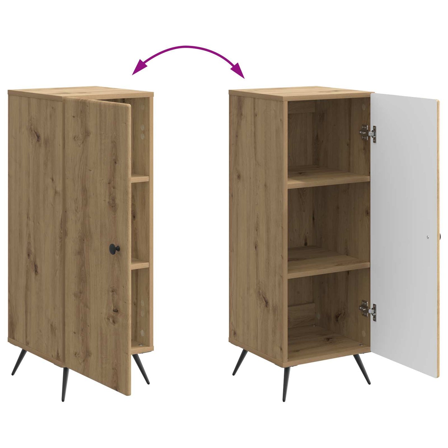 vidaXL Sideboard Artisan Oak 33 x 34.5 x 90 cm Engineered Wood
