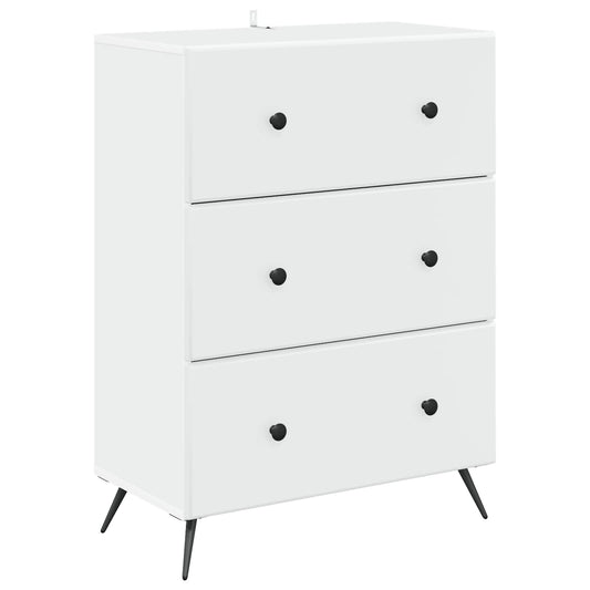 vidaXL Drawer Cabinet White 66 x 34.5 x 90 cm Engineered Wood