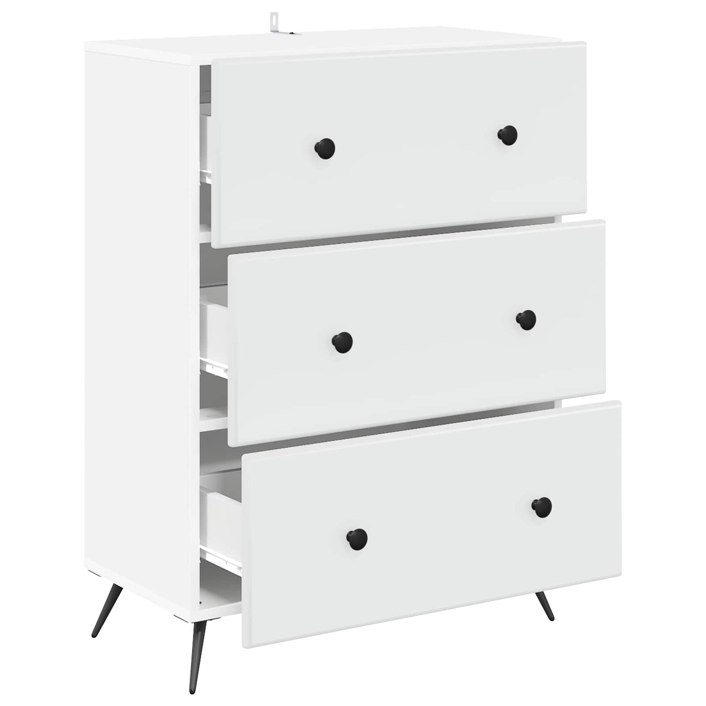 vidaXL Drawer Cabinet White 66 x 34.5 x 90 cm Engineered Wood