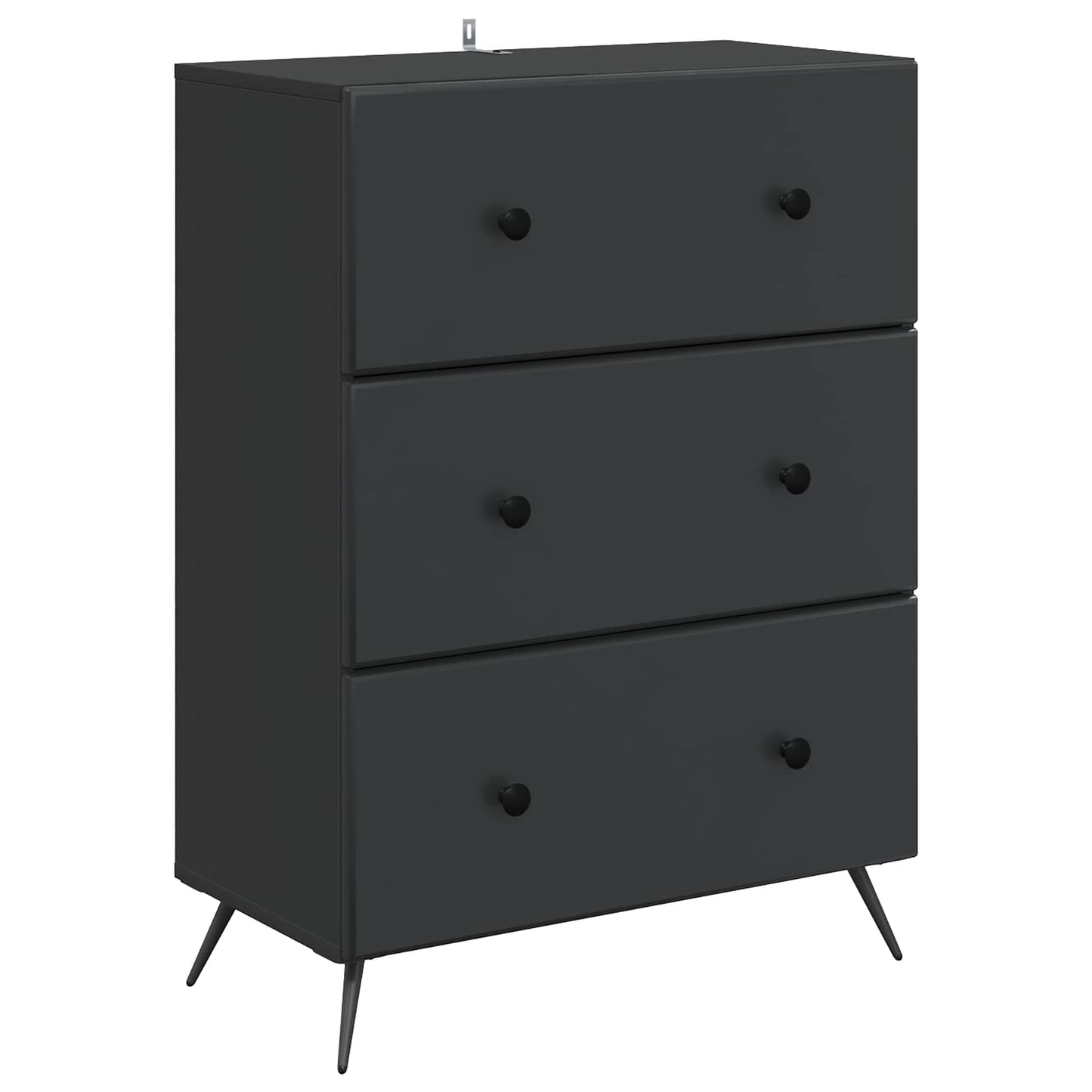 vidaXL Drawer Cabinet Black 66 x 34.5 x 90 cm Engineered Wood