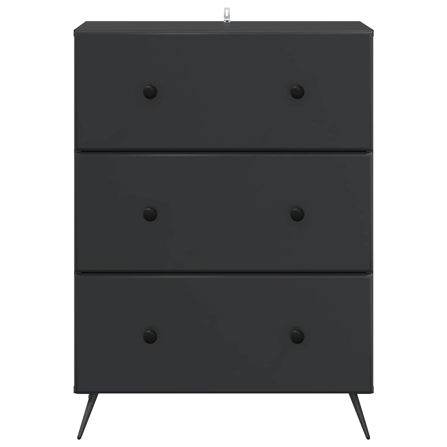 vidaXL Drawer Cabinet Black 66 x 34.5 x 90 cm Engineered Wood