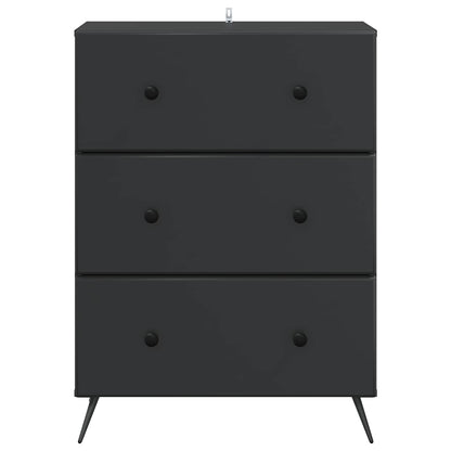 vidaXL Drawer Cabinet Black 66 x 34.5 x 90 cm Engineered Wood