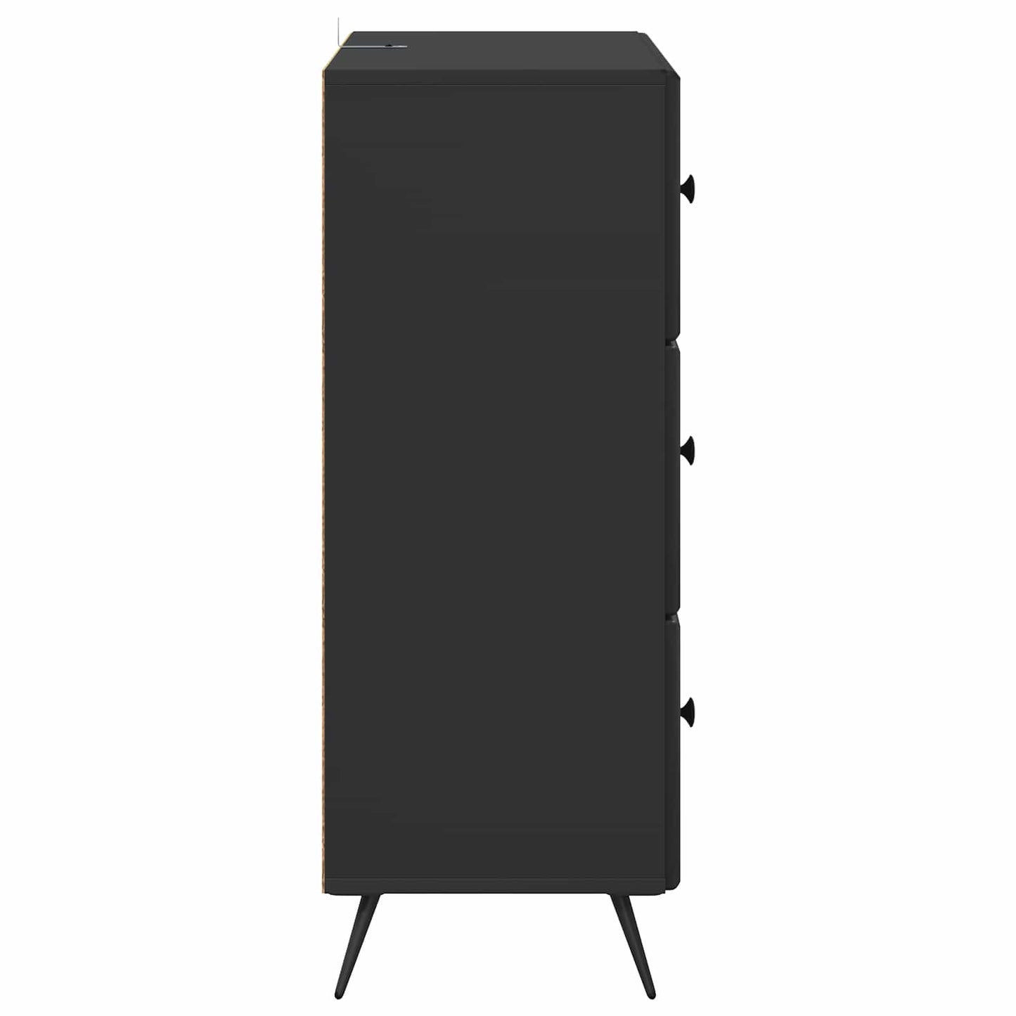 vidaXL Drawer Cabinet Black 66 x 34.5 x 90 cm Engineered Wood