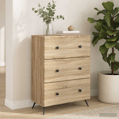 vidaXL Drawer Cabinet Sonoma Oak 66 x 34.5 x 90 cm Engineered Wood