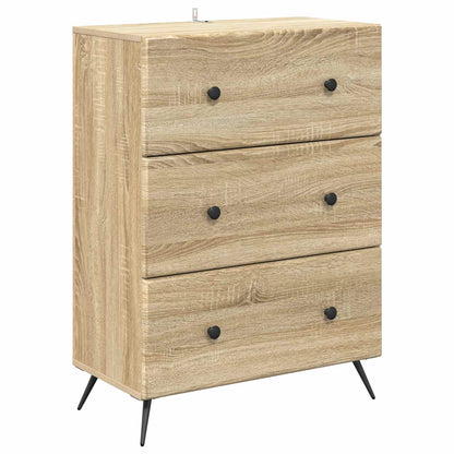 vidaXL Drawer Cabinet Sonoma Oak 66 x 34.5 x 90 cm Engineered Wood