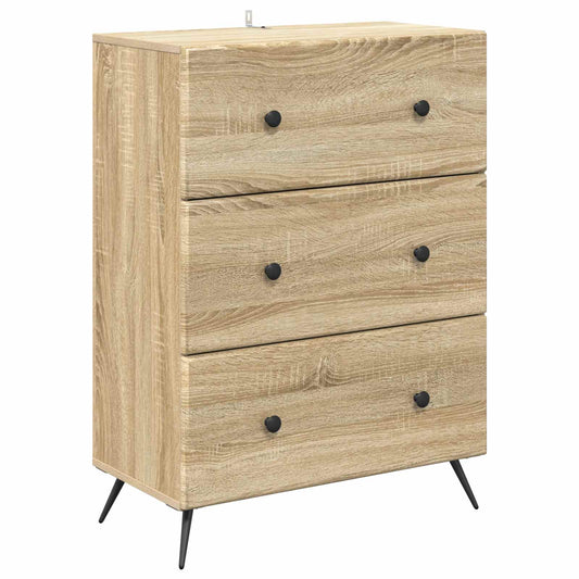 vidaXL Drawer Cabinet Sonoma Oak 66 x 34.5 x 90 cm Engineered Wood
