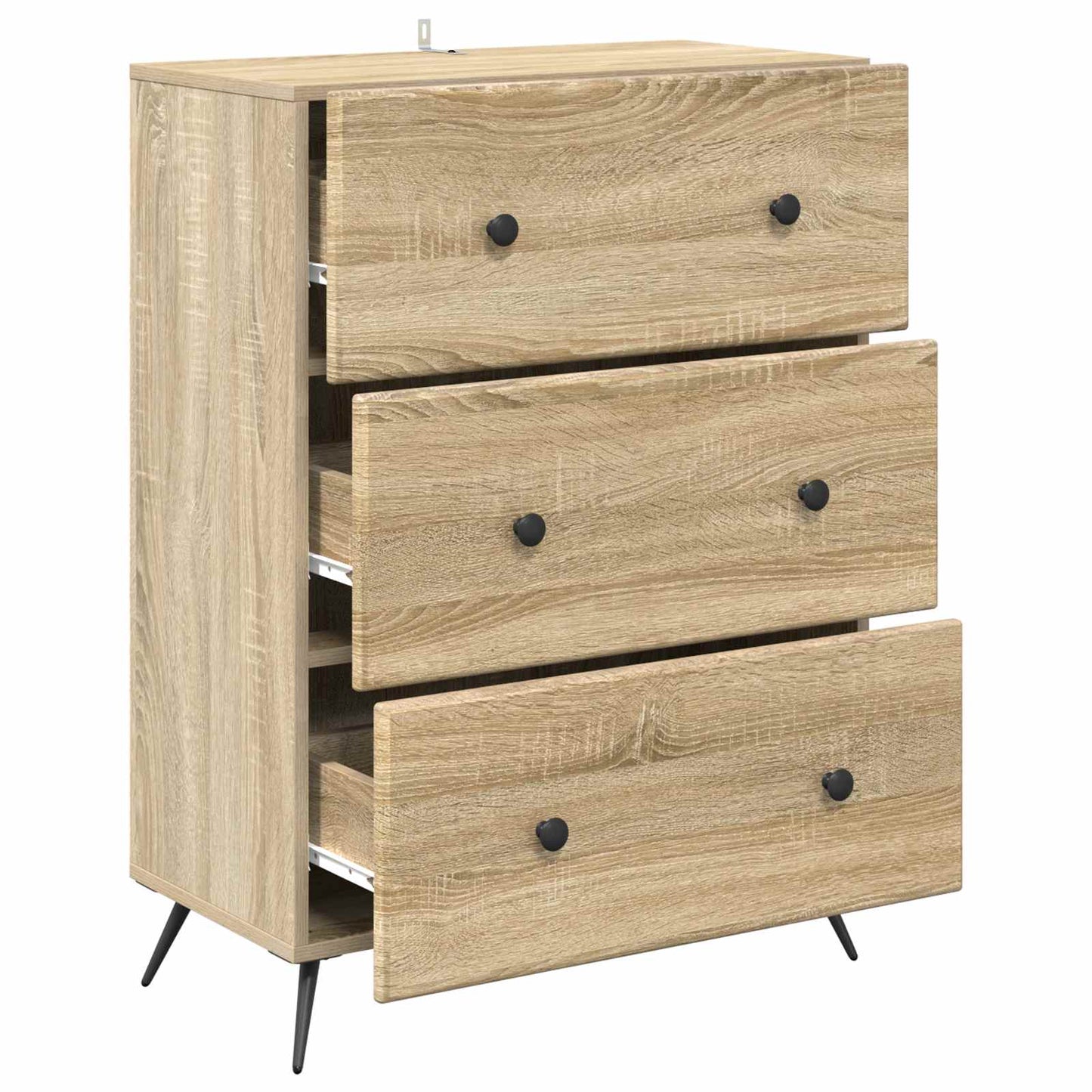 vidaXL Drawer Cabinet Sonoma Oak 66 x 34.5 x 90 cm Engineered Wood