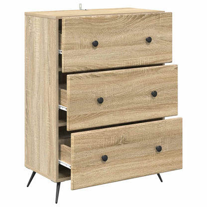vidaXL Drawer Cabinet Sonoma Oak 66 x 34.5 x 90 cm Engineered Wood