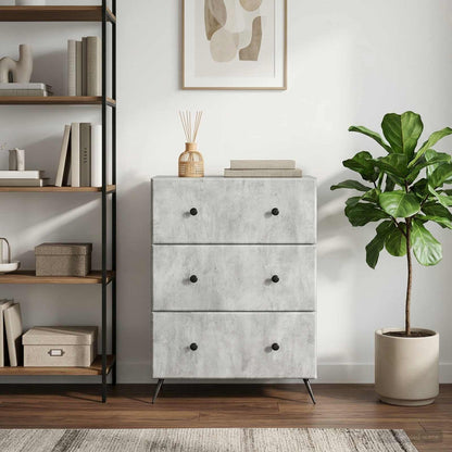 vidaXL Drawer Cabinet Concrete Grey 66 x 34.5 x 90 cm Engineered Wood