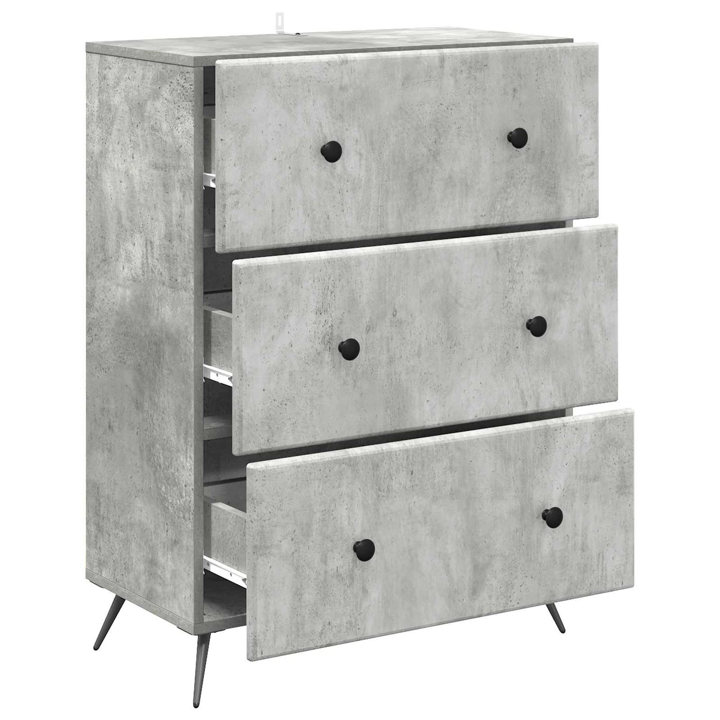 vidaXL Drawer Cabinet Concrete Grey 66 x 34.5 x 90 cm Engineered Wood