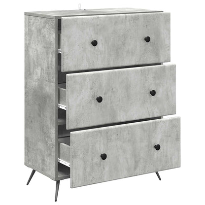 vidaXL Drawer Cabinet Concrete Grey 66 x 34.5 x 90 cm Engineered Wood