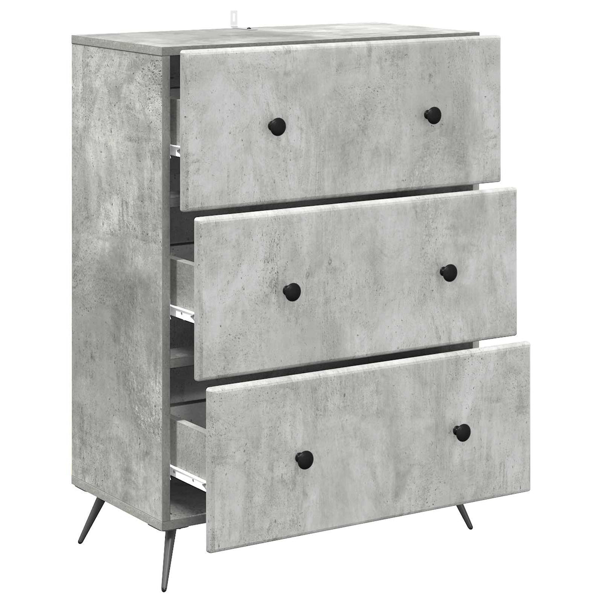 vidaXL Drawer Cabinet 66 x 34.5 x 90 cm Engineered Wood Concrete Grey